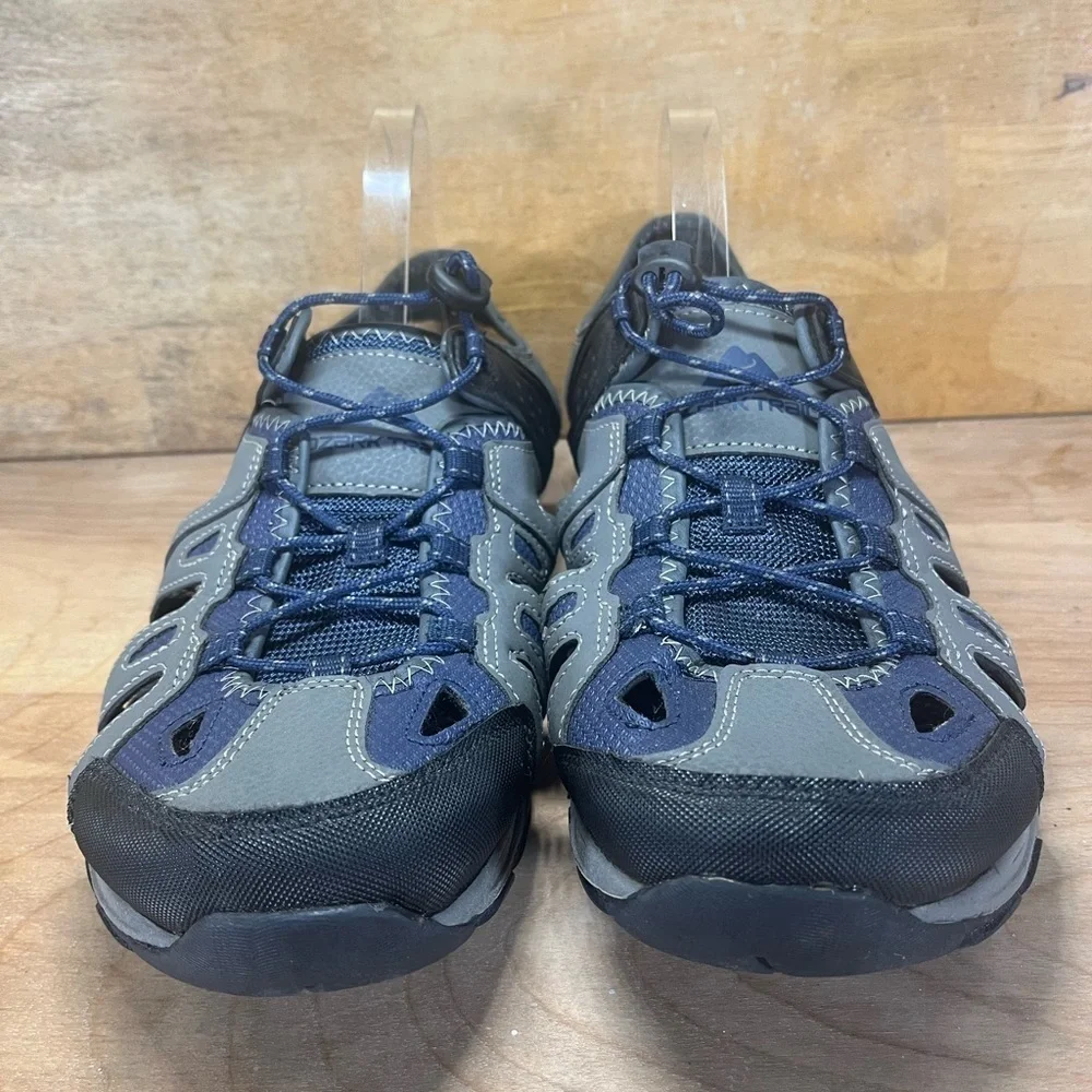 Ozark Trail Mens Size 13 Faux Leather Closed Toe Outdoor Sandals Gray Blue